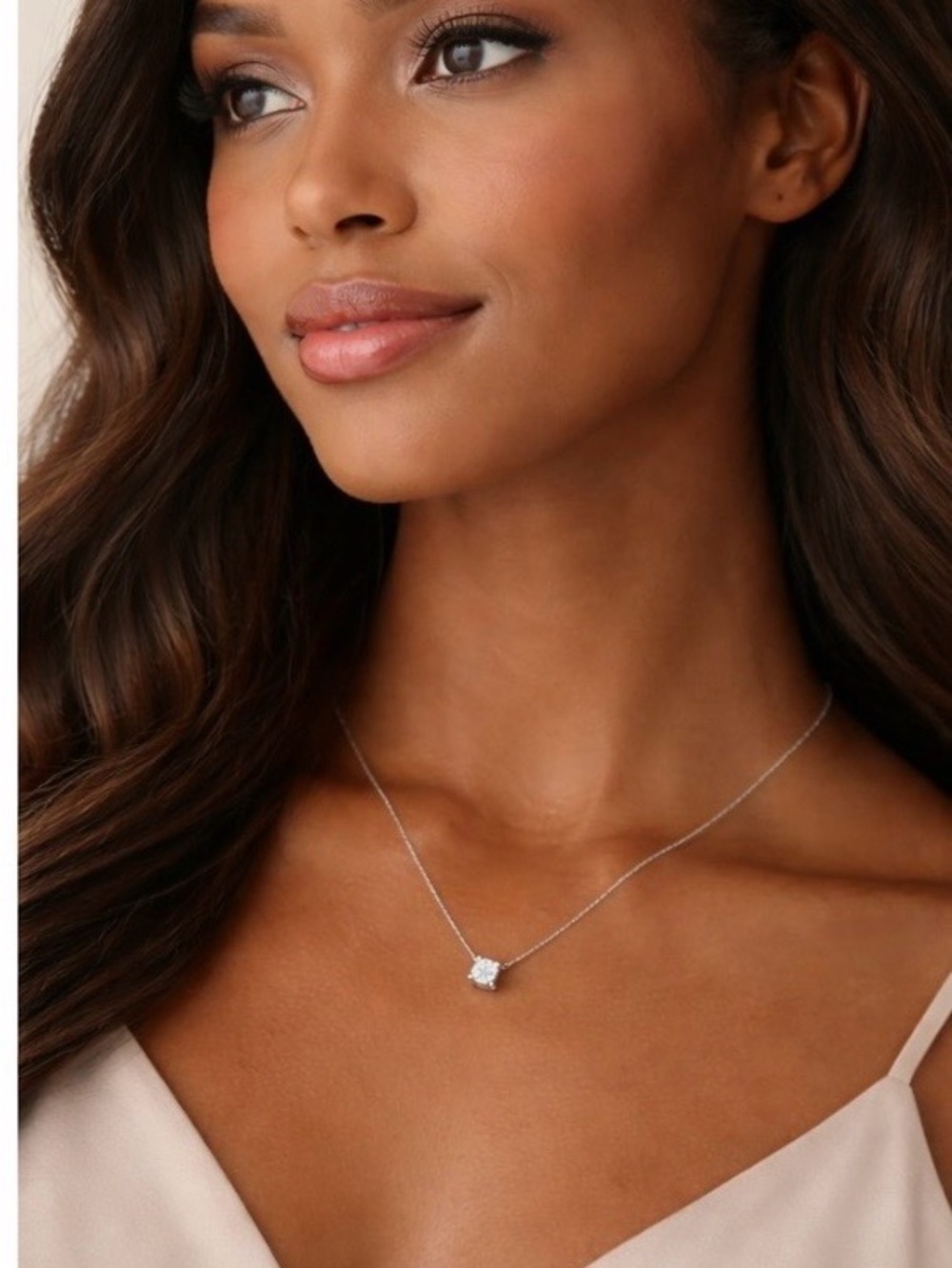 Delicate Solitaire 1 CT Moissanite Necklace